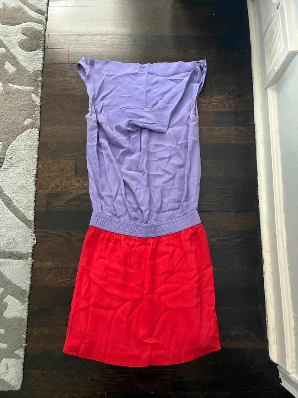 DVF Cowl neck Two-Tone Lavender and Strapless Dress